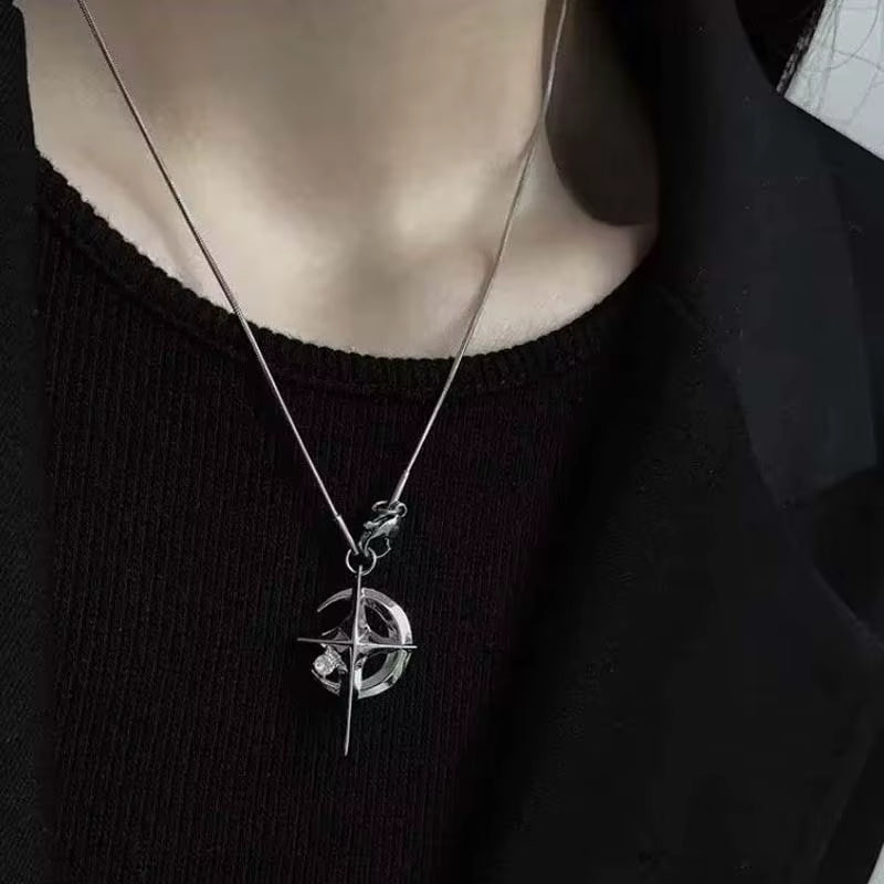 Fashion Shine Crystal Star Star Pendants Necklace for Girl Women Chains Personality Aesthetic Design Necklaces Y2K Jewelry 2023