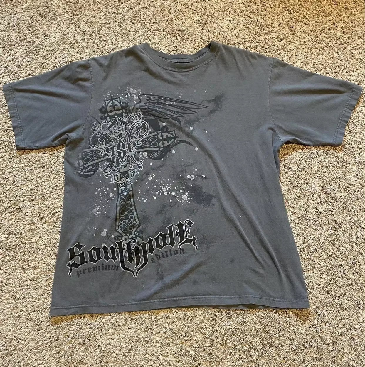 Affliction Bestseller Y2K Gothic Men T Shirt Skull Cross Bones Dark Aesthetic Men Retro Streetwear Trendy Street Oversized Tops