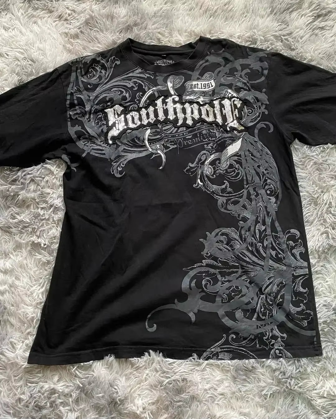 Affliction Bestseller Y2K Gothic Men T Shirt Skull Cross Bones Dark Aesthetic Men Retro Streetwear Trendy Street Oversized Tops