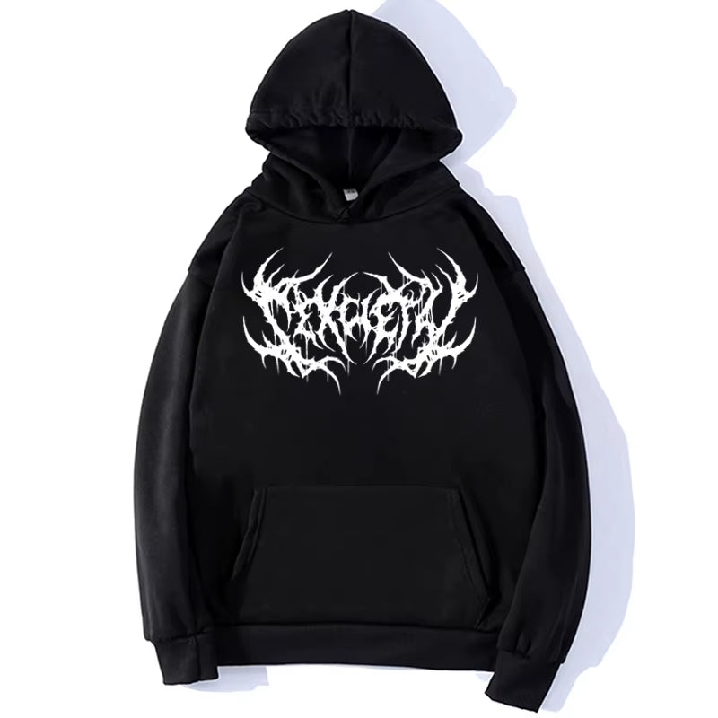 Y2K New Women Pullovers Hoodies D Kpop Sweatshirts Harajuku Tops Tees Black Dropshipping Gothic Black Print Streetwear Clothes