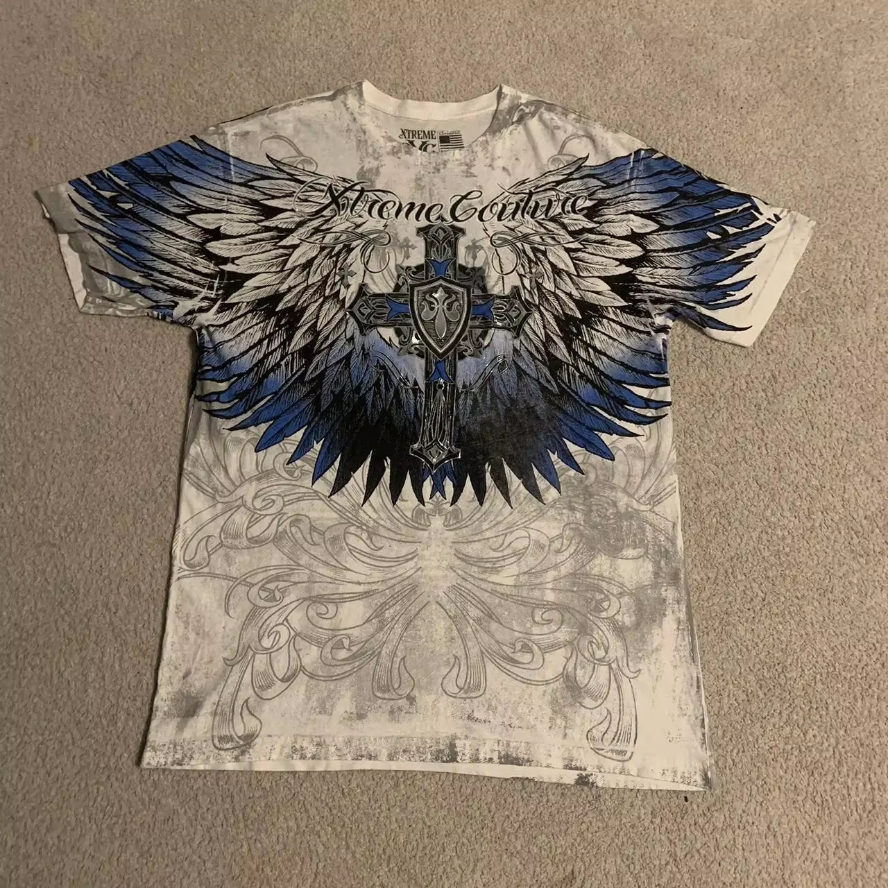 Affliction Bestseller Y2K Gothic Men T Shirt Skull Cross Bones Dark Aesthetic Men Retro Streetwear Trendy Street Oversized Tops