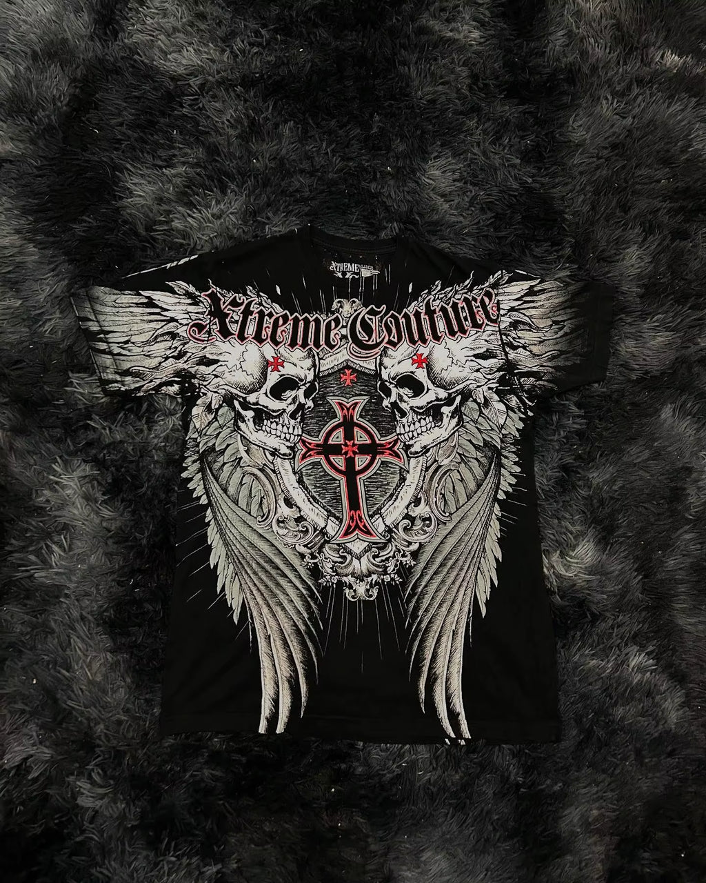 Affliction Bestseller Y2K Gothic Men T Shirt Skull Cross Bones Dark Aesthetic Men Retro Streetwear Trendy Street Oversized Tops