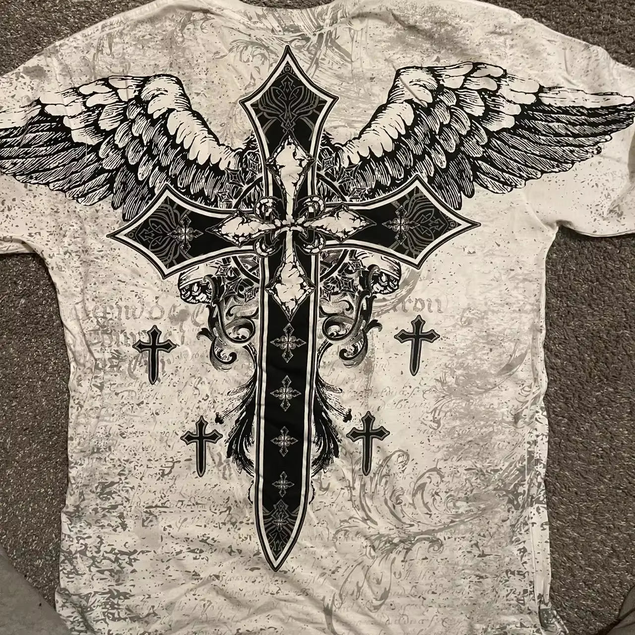 Affliction Bestseller Y2K Gothic Men T Shirt Skull Cross Bones Dark Aesthetic Men Retro Streetwear Trendy Street Oversized Tops