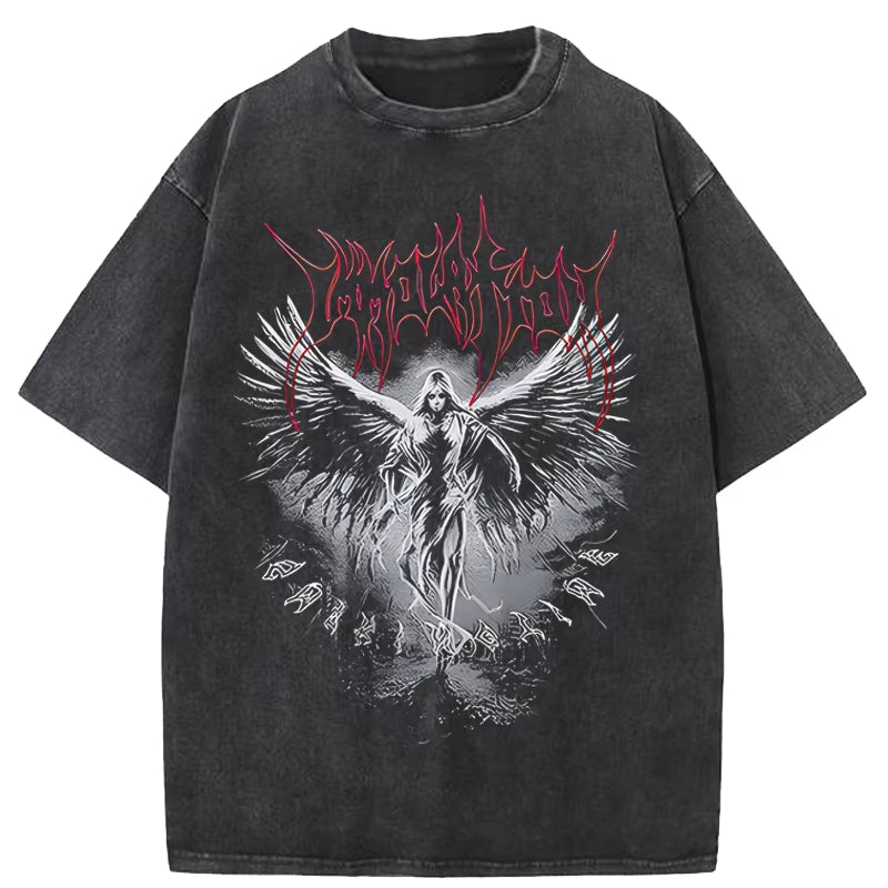 Y2K T-Shirt Gothic Punk Style Men T Shirt Clothes Harajuku Oversized Top Tee High Street Hipster Summer Streetwear Anime Clothes